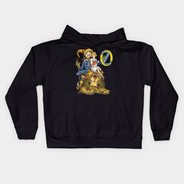 Dorothy, The Scarecrow & The Cowardly Lion, Wizard Of Oz Kids Hoodie by VintageArtwork